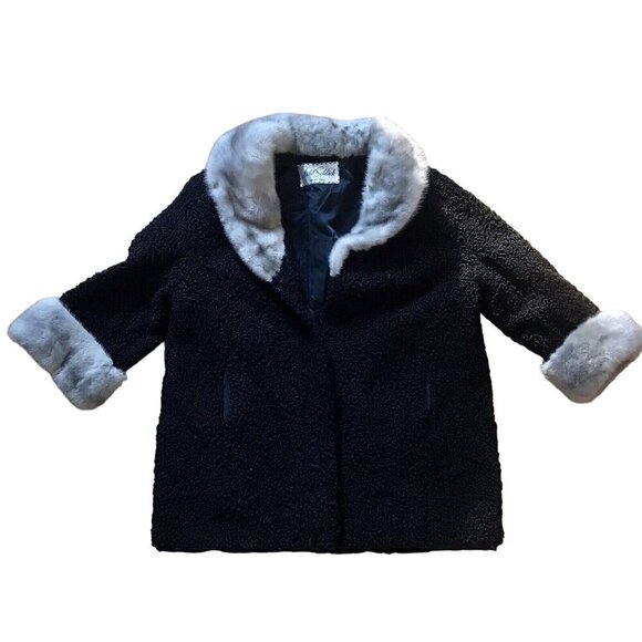 Vintage 1930's-1940's Field & Schlick Lambswool Jacket w/ Fur Cuffs & Collar - Picture 1 of 13